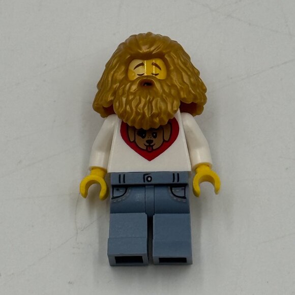 LEGO Dog Lover Guy Minifigure w/ Gold Hagrid Looking Beard Build-A-Minifigure - Picture 1 of 7